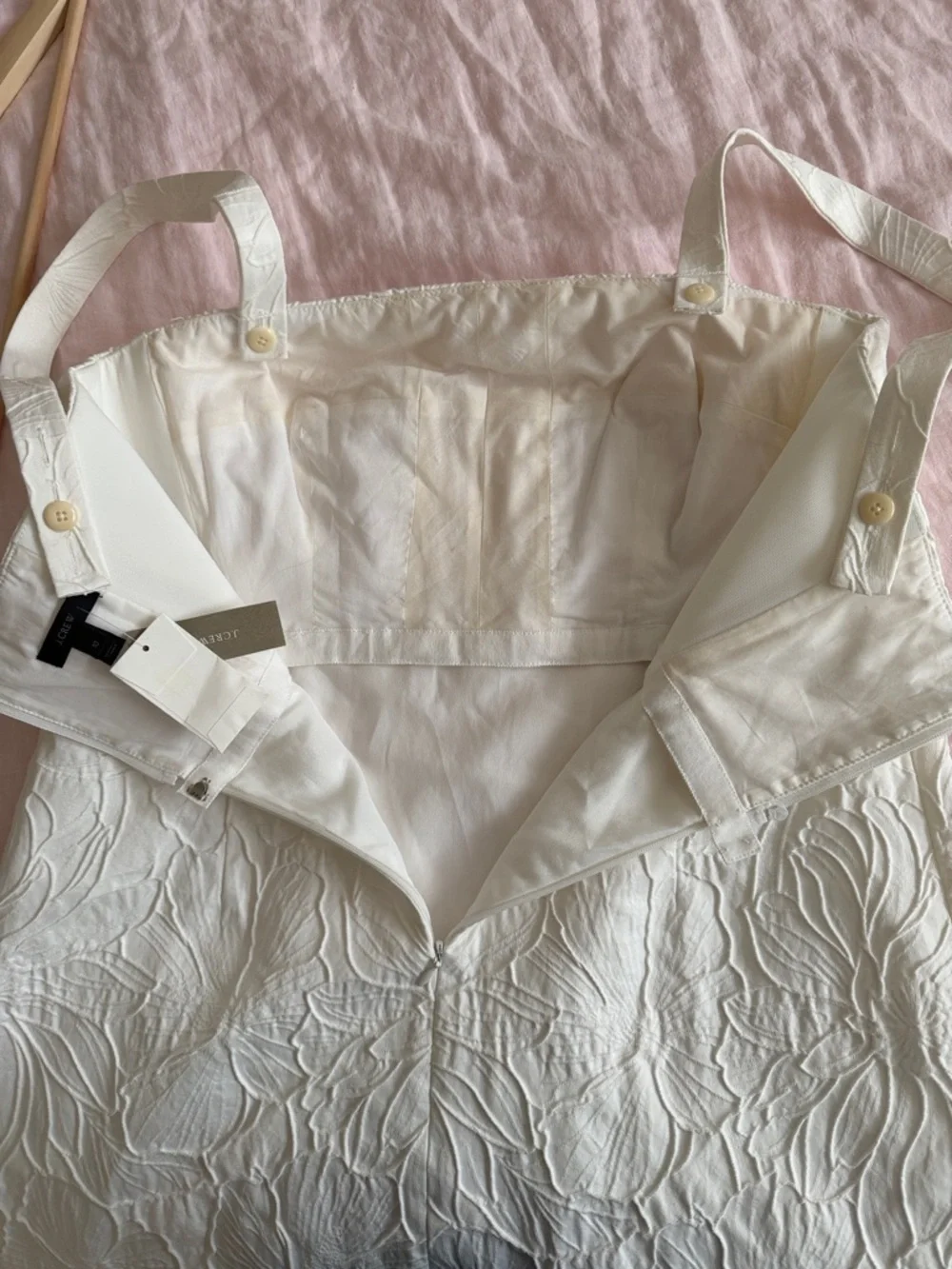 J Crew floral embroidered shift dress removable straps - Picture 5 of 8